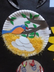 paper plate bird nest craft