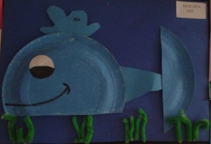 paper plate dolphin craft