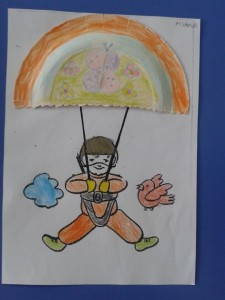 paper plate parachutist craft