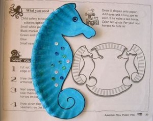 paper plate sea horse craft
