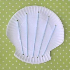 paper plate sea shell craft