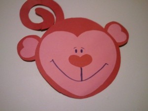 Valentine's Craft Heart Monkey