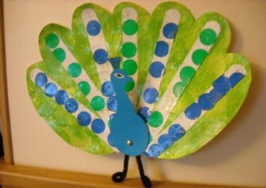 popsicle peacock craft