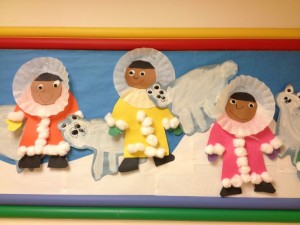 Eskimos and polar bears kindergarten or preschool craft