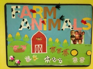 Farm animals bulletin board