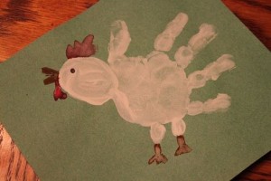 handprint chicken craft