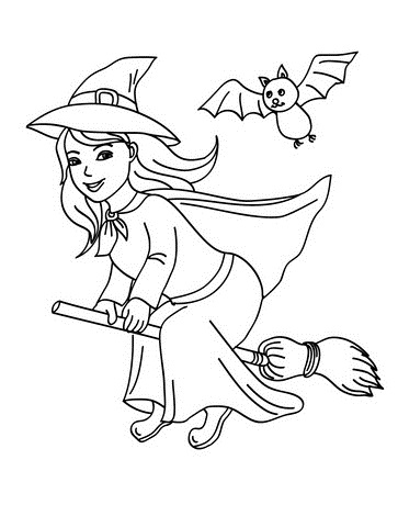 Free printable witch coloring page | Crafts and Worksheets for ...