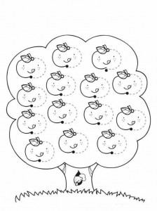 apple tree trace worksheet