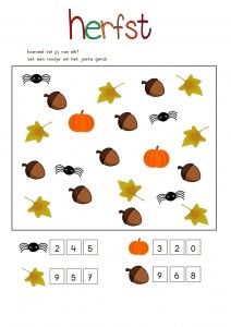 autumn counting worksheet
