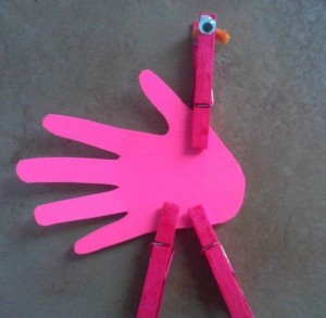 clothespin flamingo craft