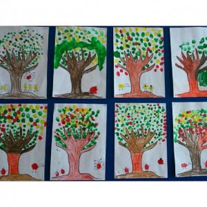 fingerprint tree craft idea for kids