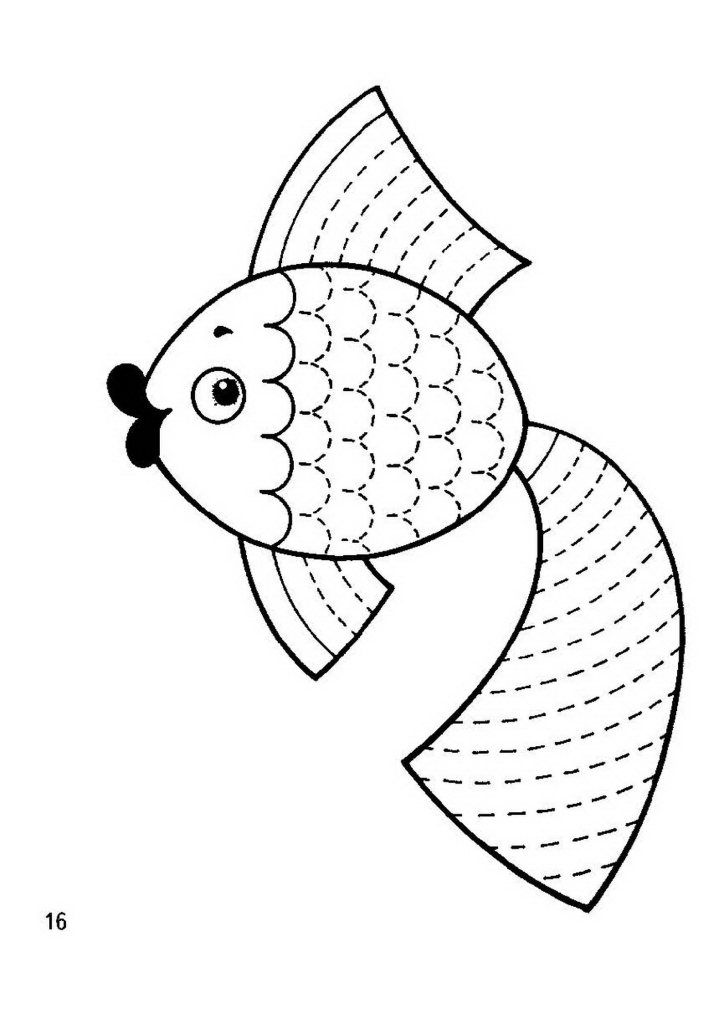 fish trace worksheet  Crafts and Worksheets for Preschool,Toddler and  Kindergarten