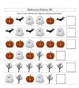 halloween pattern worksheet