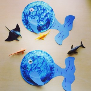 paper plate dolphin craft