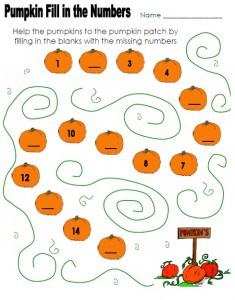 pumpkin worksheet for kids