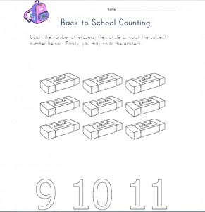 back to school counting worksheet 1