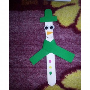 free popsicle stick snowman craft