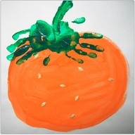 handprint pumpkin craft