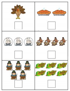thanksgiving day number count worksheet