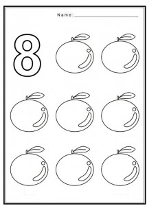 Free coloring pages of numbers with fruits | Crafts and Worksheets for