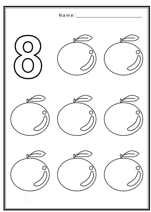Free Coloring Pages Of Numbers With Fruits Crafts And Worksheets For Preschool Toddler And Kindergarten