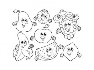cartoon fruits coloring page(1)