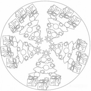 christmas tree mandala coloring page