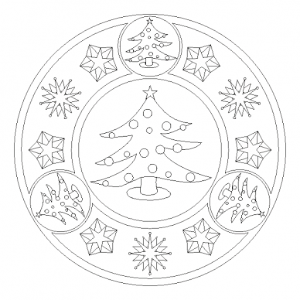 christmas tree mandala coloring page