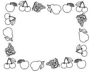 fruit frame coloring page