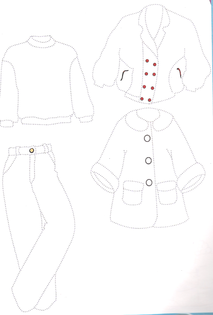 winter clothes trace worksheet