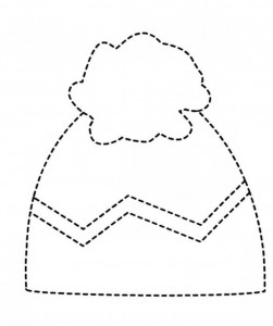 winter hat trace line worksheet (1)
