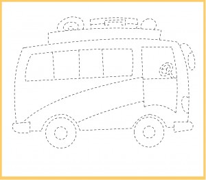 Free Tracing Line Printable Bus Picture