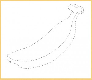 banana trace line worksheet for kids