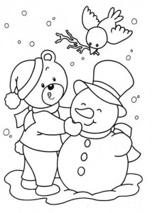 free printable snowman coloring page (2)