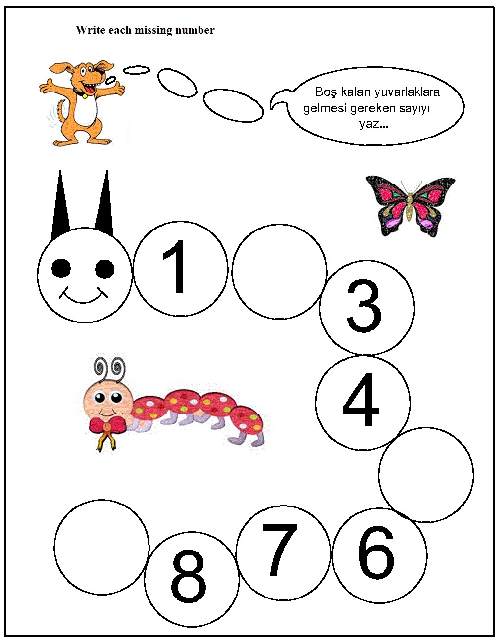 Fill In The Missing Numbers Worksheets For Preschool