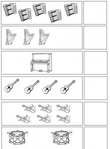 musical instruments number count worksheet for kindergarten  (1)