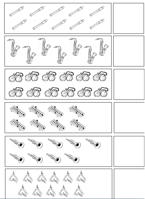 Kindergarten Worksheet Matching Instruments