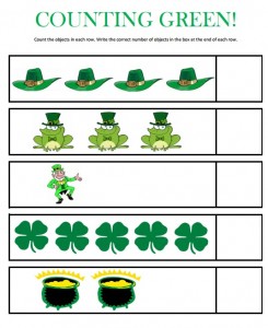 st patrick's day number count worksheet (1)