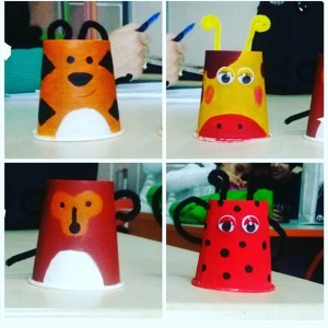 paper cup animals craft