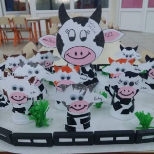 paper cup cow bulletin board