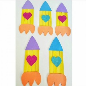 popsicle stick rocket craft
