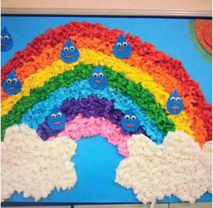 rainbow bulletin board idea