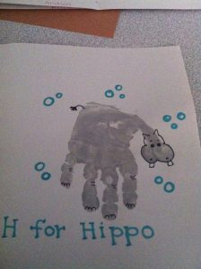 handprint hippo craft