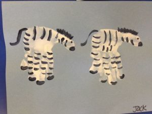 handprint zebra craft idea