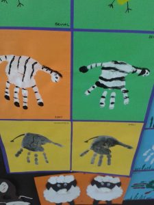 handprint zebra craft idea for kids