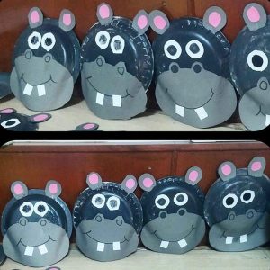 paper plate hippo craft idea for kids