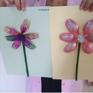 plastic spoon and fork flower craft