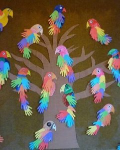 handprint parrot craft