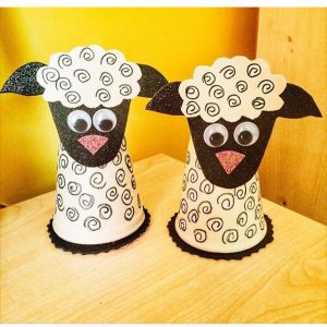 paper cup sheep craft