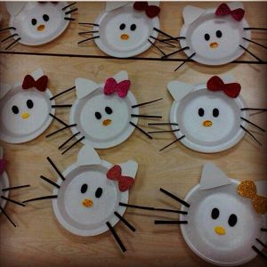 paper plate hello kitty craft